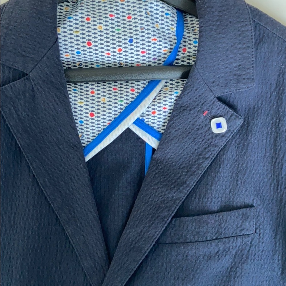 Individual Blue 2 Button Jacket - Picture 3 of 8